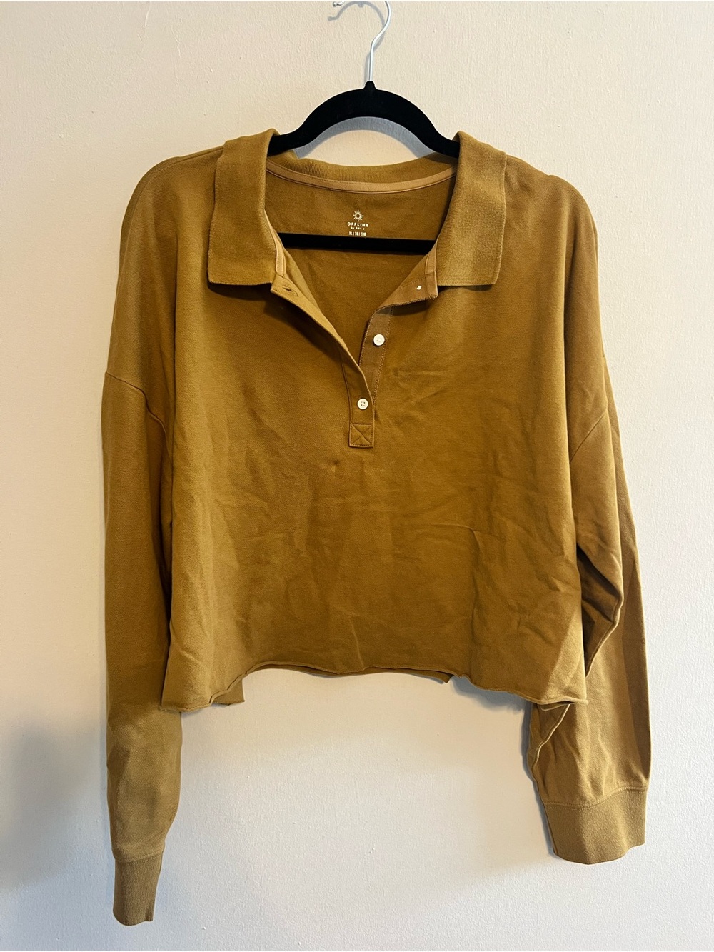 NWT! Offline by aerie - Cropped Polo in Mustard | Women’s XL